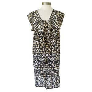 MAX MARA Flutter Front Printed Silk Shift Dress